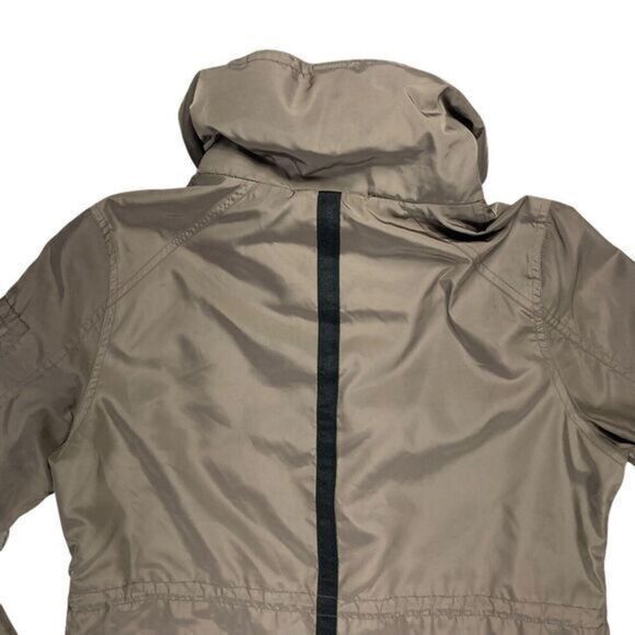 Lauren Ralph Lauren Hooded Utility Jacket Women L Gray Zip Adjustable Waist Coat - Picture 8 of 16
